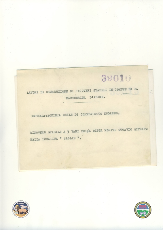 1939 00 00 Santa Margherita d&#039;Adige LAVORI COSTRUZIONE RICOVERI id_39010 2 retro